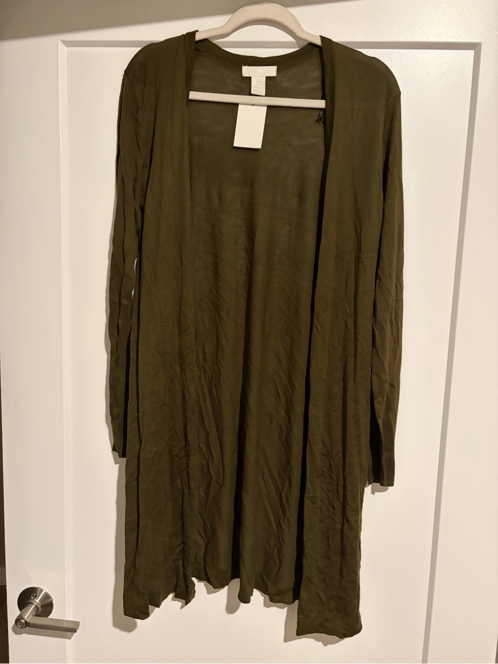 H&M Olive Green Long Sleeve Open-Front Cardigan